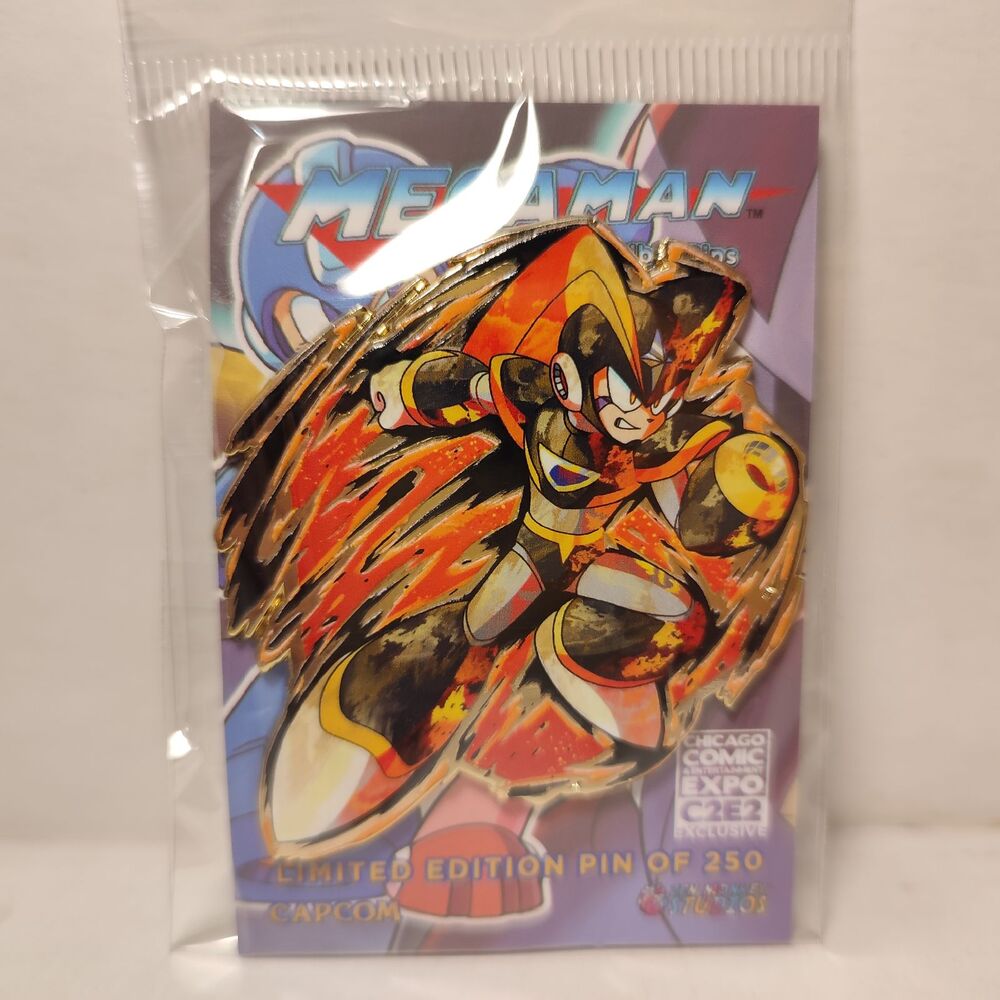 Mega Man Bass Painterly Series Enamel Pin C2E2 2025 Official Exclusive Badge